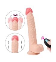 Uzaktan Kumandalı Şarjlı Döner Başlı Titreşimli Realistik Dildo 23 cm