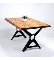 Doğal Ağaç Masif Kütük Masa 75cm x 145cm ( Metal Ayak )
