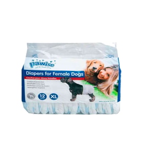 Pawise Dişi Köpek Alt Bağlama Bezi Beyaz XL Boy 12 Adet