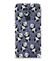 Xiaomi Redmi Note 9 Uyumlu Lansman Kılıf Panda Tasarımlı İçi Kadife Kapak-Petrol Mavisi (Şeffaf)