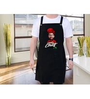 BK Gift Kişiye Özel Erkek Chef Karikatürlü Profesyonel Siyah Mutfak Önlüğü, Aşçı Önlüğü, Şef Önlüğü, Arkadaşa Hediye-9