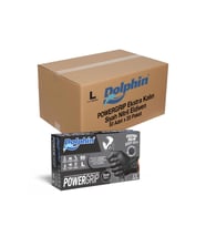 Dolphin Nitril PowerGrip Ekstra Kalın Elmas Dokulu Eldiven Siyah Large Büyük Boy - 50'li 20 Paket