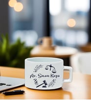 Kişiye Özel Avukat Temalı Espresso Fincan (Beyaz)