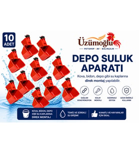 10 ADET Depo Suluk Aparatı Otomatik Şamandıralı Tavuk Suluğu Kova, Bidon ve Depoya Uyumlu Kanatlı Hayvan Otomatik Suluk
