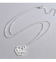 Kişiye Özel 925 Ayar Gümüş Minimalist Zarif Hibiskus Çiçeği Kolye
