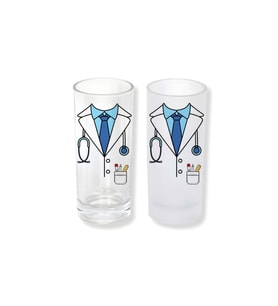 Ghostbastır Design Doktor Önlüğü Buzlu / Buzsuz Seçenekli Rakı Bardağı – 1 Adet Şık Sunum Bardağı 0103