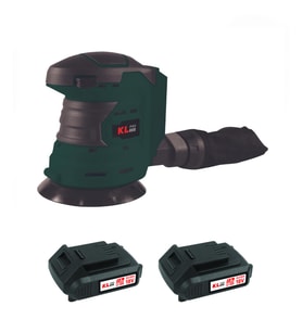 Klpro KLEZ18-20 18V/2.0Ah. 125mm Çift Akülü Şarjlı Eksantrik Zımpara (Yeşil)