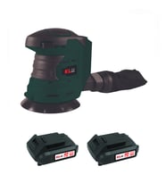 Klpro KLEZ18-20 18V/2.0Ah. 125mm Çift Akülü Şarjlı Eksantrik Zımpara (Yeşil)