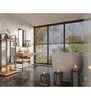 Ntconcept Liv Ayna Çerçeveli Masif Ahşap Lavabo Dolabı Hilton