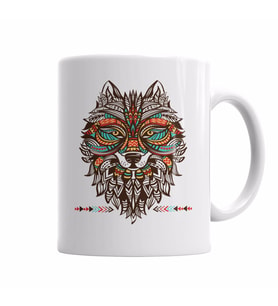 Lobo Tribal Kupa Bardak Porselen