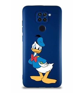 Xiaomi Redmi Note 9 Soft Premier Kapak Donald Duck-D Tasarımlı Silikon Kılıf - Lacivert (Şeffaf)
