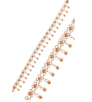 Kişniş Sık Toplu 925 Ayar Rose Kaplama Telkari Gümüş Halhal 201022537