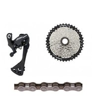 Shimano Acera RD-M3020 8 Vites Arka Aktarıcı+CS-HG400 11-40T Cn-HG40 Zincir Kaset Ruble Seti (Siyah)