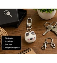 Mochi Pati Peluş Charm Anahtarlık Sevimli Kedi Figürlü Çanta Aksesuarı Hediye
