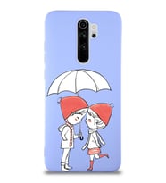 Xiaomi Redmi Note 8 Pro Uyumlu Lansman Kılıf Aşk Tasarımlı İçi Kadife Kapak-Lila (Şeffaf)