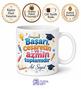 Öğrenciye Hediye Sınav Motivasyonlu Eğlenceli Kupa Bardak Özel Tasarım