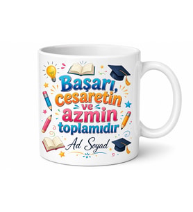Öğrenciye Hediye Sınav Motivasyonlu Eğlenceli Kupa Bardak Özel Tasarım