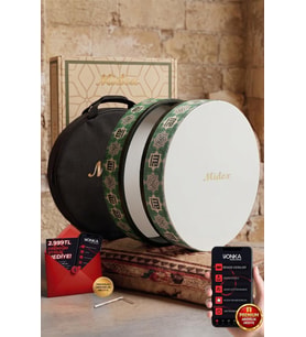 Midex BR-411 Kaliteli Bendir Def Akort Ayarlı EL Tutma Oyuklu Çantalı