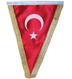 Vatan Üçgen Simli Bayrak 15X22,5 - 3 adet