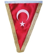Vatan Üçgen Simli Bayrak 15X22,5 - 3 adet