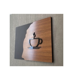 Luxury Black Wooden Serisi Çay Kahve Tabelası