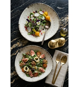 Stonecraft Trior Çukur Salata Kasesi Tabağı 22 cm 2 Adet Profesyonel Horeca Serisi