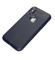 Apple iPhone XS Max Kılıf Esnek Pu-Deri Leather-Pu Serisi Protected Case (Lacivert)