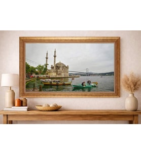 Altın Varaklı  Çerçeveli Paspartulu Tablo nd1463 (Gold)