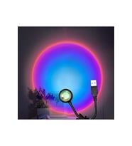 Renkli USB LED Projektör Masa ve Gece Lambası, Fotoğraf Işığı, Dekoratif (Krem)