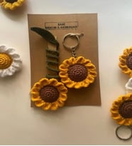 Amigurumi El Örgüsü Kitap Ayracı ve Anahtarlık Seti & Hediyelik Set (Kahverengi)
