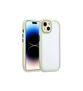 Apple iPhone 14 Uyumlu Kılıf Kamera Korumalı Renkli Kenar ve Çerçeve Tasarımlı Zore Vitamin Kapak (Açık Yeşil)