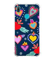 PrintiFy Huawei Y7 2019 Uyumlu Retro Color 3 Baskılı Şeffaf Köşe Korumalı Antişok Kılıf