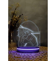 3D LED Lamba, 16 Renkli Anime Gece Lambası, Dekoratif Işık Seti (Krem)
