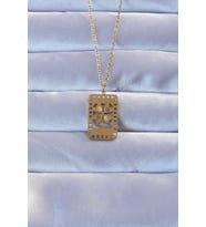 316L Renk İşlemeli Yonca Model Vintage Kolye TJ-BKO9267