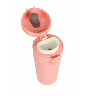 Kaliteli Paslanmaz Çelik Çift Katman Katman Kahve Fincanı Araç 380 ml Termos Bardak Pembe