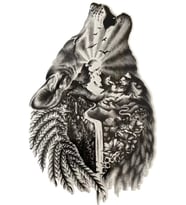 Caş Dekorasyon Kurt Figürlü Geçici Dövme Tattoo