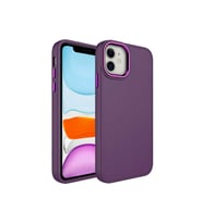 Apple iPhone 11 Uyumlu Kılıf Metal Çerçeve ve Buton Tasarımlı Silikon Zore Luna Kapak (Yavruağzı)