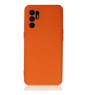 Oppo Reno 6 Kılıf Nano içi Kadife Silikon - Turuncu