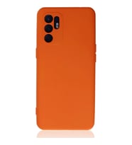 Oppo Reno 6 Kılıf Nano içi Kadife Silikon - Turuncu