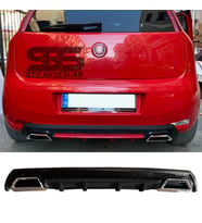 Fiat Punto Difüzör Arka Tampon Eki 2 Egzoz Çıkışlı Siyah Lüx Tip