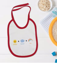 BK Kids Annem Babam Ben Tasarımlı Kırmızı Bebek Mama Önlüğü-1