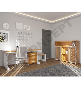 Ntconcept Hell Doğal Ahşap Dörtlü Ofis ve Çalışma Odası Takımı