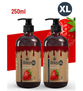 Rekze Masaj Yagı Erotik 2 Adet Çilek Büyük Boy Yenilir Afrodizyak Vucut Masaj Yağı 250 Ml