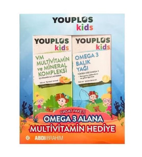 YouPlus Kids Multivitamin 100 ml + Omega 3 Şurup 100ml 2'li Kofre
