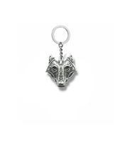 Fenrir’s Fury – Gri Viking Kurt Başı Figürlü Unisex Metal Anahtarlık