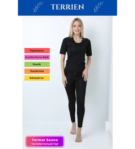 Yeni Seri Toparlayıcı Sıkılaştırıcı Şekillendirici Terleme Kadın Kısa Kollu Fermuarlı Sauna Takım