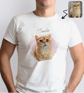 BK Gift Kişiye Özel Evcil Hayvan Tasarımlı Erkek Beyaz Tişört-2, Sevgiliye Hediye, Arkadaşa Hediye, Trend T-Shirt