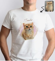 BK Gift Kişiye Özel Evcil Hayvan Tasarımlı Erkek Beyaz Tişört-2, Sevgiliye Hediye, Arkadaşa Hediye, Trend T-Shirt