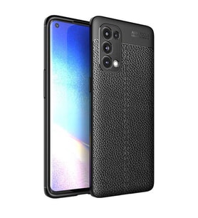 Oppo Reno 5 5G Kılıf Deri Tarzı Niss Silikon Case (Siyah)