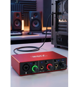 Midex GLX-500 PRO Stüdyo Ses Kartı 2 Giriş 2 Çıkış 24Bit/96kHz (XLR Kablo Hediye)